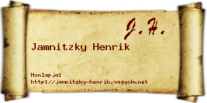 Jamnitzky Henrik névjegykártya